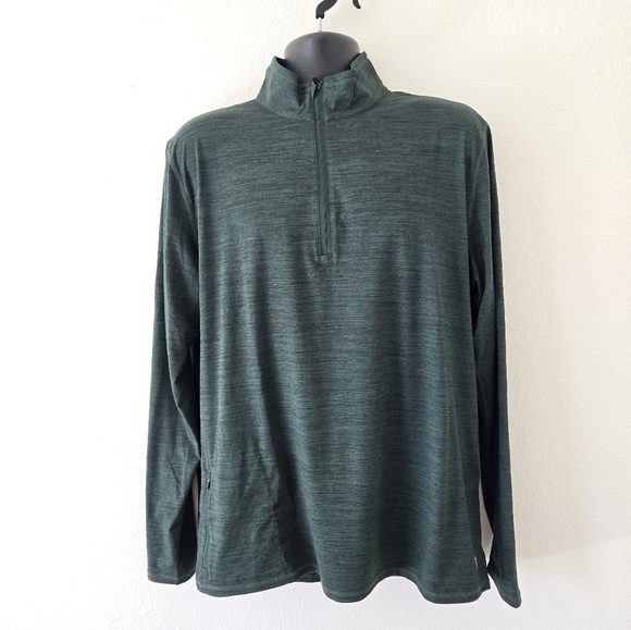 Vuori Men's Ease Performance Half Zip Long Sleeve Top Dark Green Color size XL - Picture 8 of 16